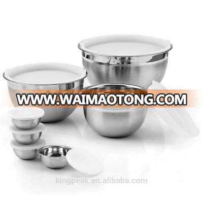 2018 Best Selling Product Stainless Steel Non-Slip Mixing Bowls/Stainless steel Salad bowls with lids/Serving Soup Bowls