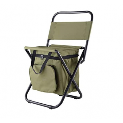 2020 New Design Outdoor Folding Fishing Chair/Portable Camping Stool/Foldable Chair with Double Layer Oxford Fabric Cooler Bag