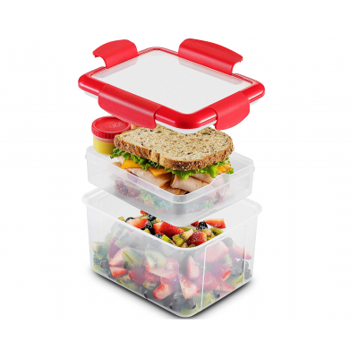 2020 Hot Sale Dual Compartment Kids School office Lunch Container Set/BPA-Free Airtight Salad Sandwich Bento lunch Box to go