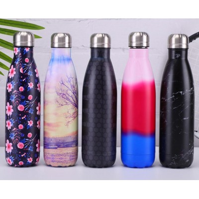 New Design 17oz Stainless Steel Vacuum Insulated Water Bottle/ Double Wall Insulated Cola Bottle Shape for Cold and Warm drinks