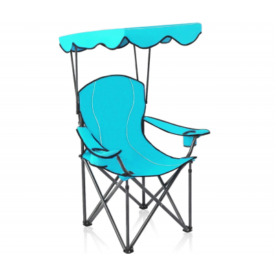 2020 Hot Sale Portable Folding Beach Outdoor Camping Canopy Chair/Foldable camping chairs with Shade and Cup Holder