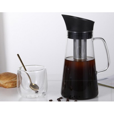 2020 Best Airtight Cold Brew Iced Coffee Maker and Tea Infuser /Brewing Glass Carafe with Removable Stainless Steel Filter