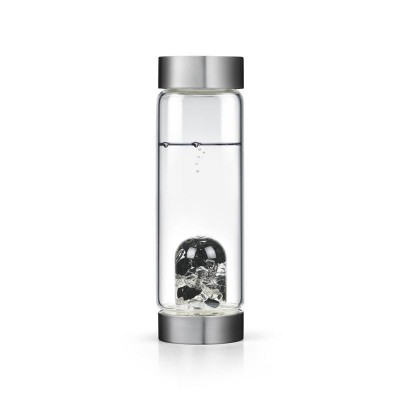 2020 New Design Glass Water Bottle with Natural Crystals/Crystal Water Bottle with Natural Wellness Healing