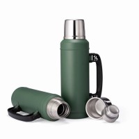 Portable camping travel water drinking cup 1200ml 1.2 L double wall stainless steel 304 thermos vacuum flask with handle