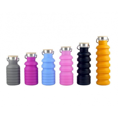 2020 Best Selling Collapsible Water Bottle/Reuseable BPA Free Silicone Foldable Water Bottles for Travel Gym Camping Hiking