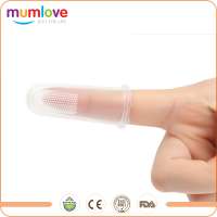 Baby finger training toothbrush with silicone bristle