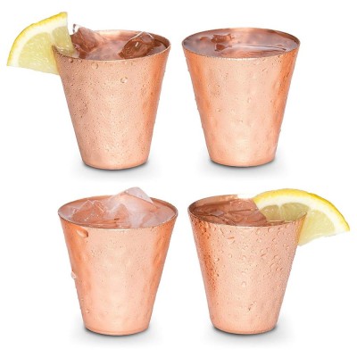 2019 New Design 2 oz Copper shot glasses cup set/ hammered solid copper shot cups for ice cold vodka, tequila, whisky.