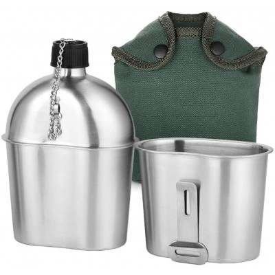 2020 Popular Military Canteen Kit/3Pcs Aluminum Canteen Cup Wood Stove Set with Cover Bag for Camping Hiking Backpacking