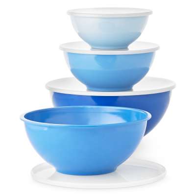 2020 Hot Sale Blue Melamine Food Storage Bowl Set/8pcs mixing salad bowls set