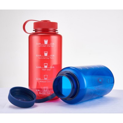 2020 Best Selling 33oz Wide Mouth Sports Water Bottle with Time Marker/Leakproof Motivational Fitness Sports drinking Bottle