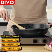 DIVO 20/24/28cm marble coating aluminum alloy frypan nonstick maifan stone cooking pan, non-stick frying pan, non stick fry pan